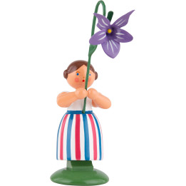 Wiesenblumenmädchen mit Veilchen - 11 cm