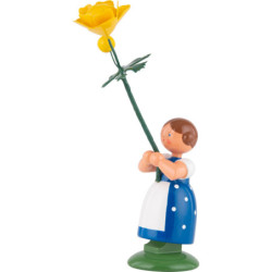 Meadow Flower Girl with Globeflower - 11 cm / 4.3 inch