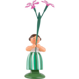 Meadow Flower Girl with Carnation - 11 cm / 4.3 inch