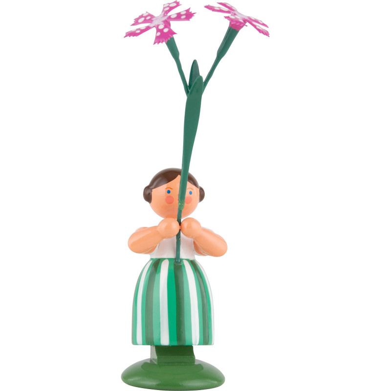 Meadow Flower Girl with Carnation - 11 cm / 4.3 inch
