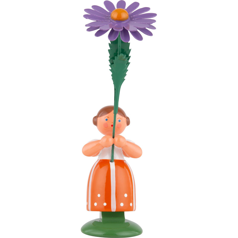 Wiesenblumenmädchen mit Aster - 11 cm