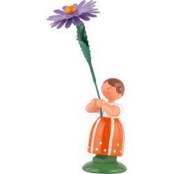 Wiesenblumenmädchen mit Aster - 11 cm
