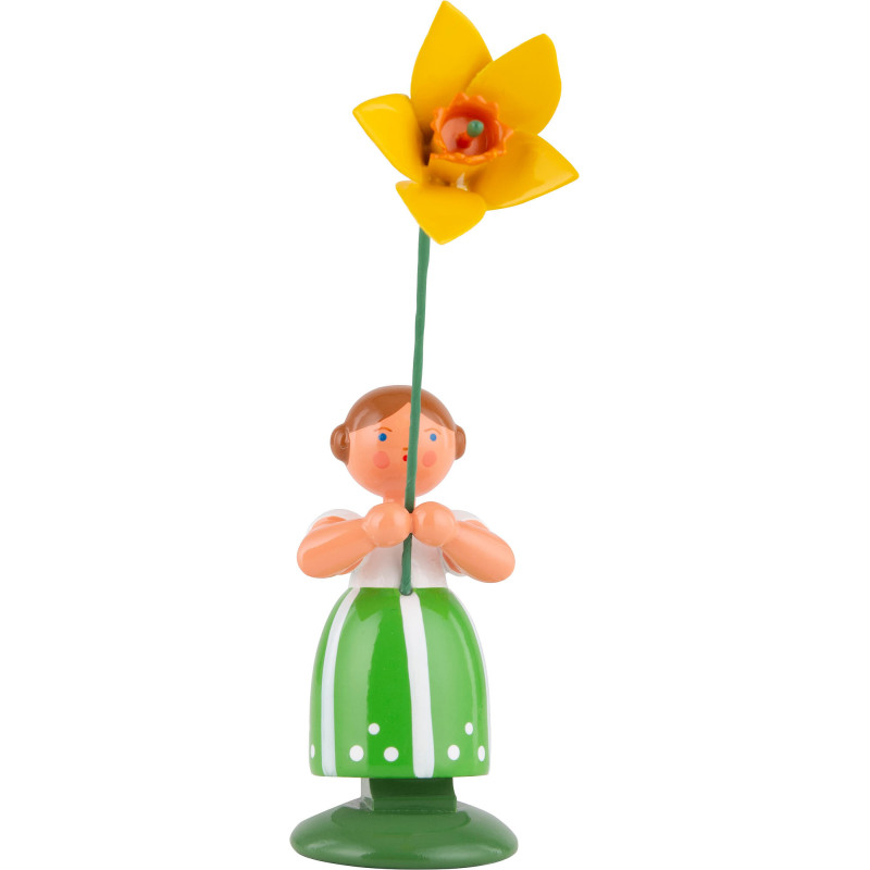 Wiesenblumenmädchen mit Narzisse - 11 cm