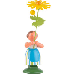 Wiesenblumenmädchen mit gelber Margerite - 11 cm