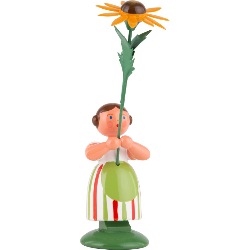 Meadow Flower Girl with Yellow Coneflower - 11 cm / 4.3 inch
