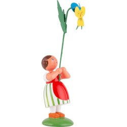 Summer Flower Girl with Pansy - 12 cm / 4.7 inch