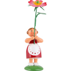 Summer Flower Girl with Dog Rose - 12 cm / 4.7 inch