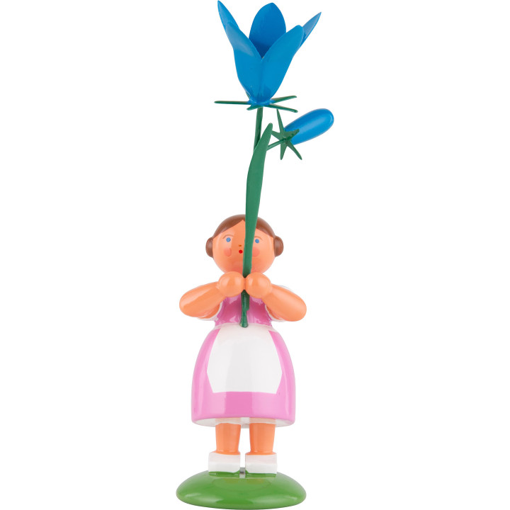Sommerblumenmädchen mit Sommerglockenblume - 12 cm