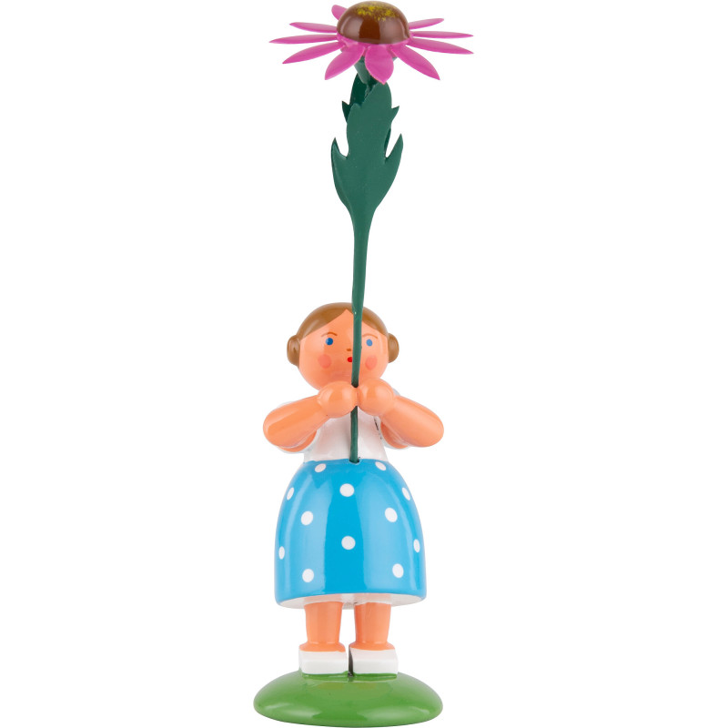 Sommerblumenmädchen mit rotem Sonnenhut - 12 cm