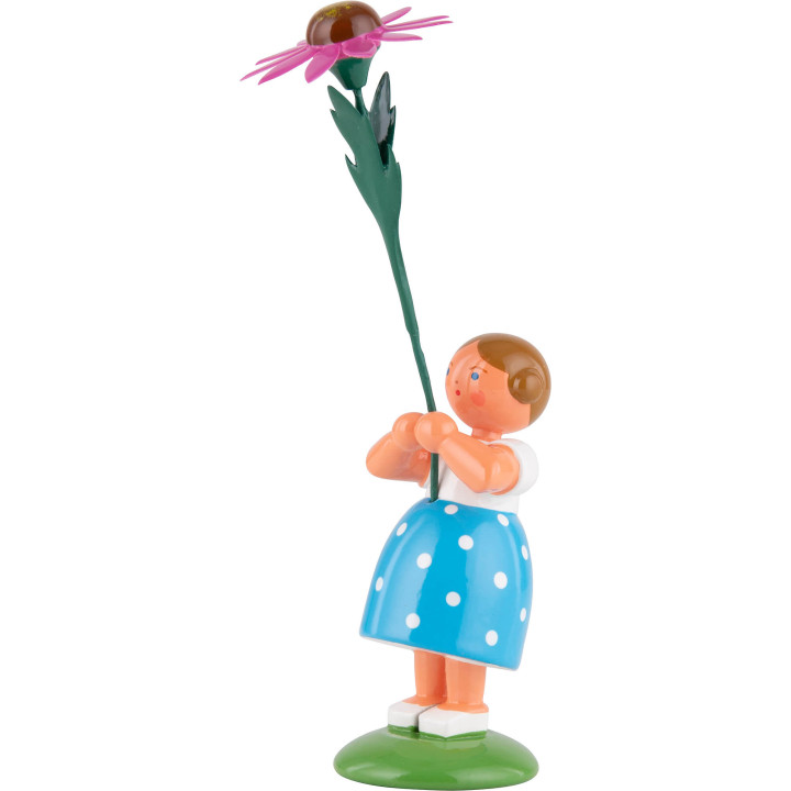 Summer Flower Girl with Purple Coneflower - 12 cm / 4.7 inch