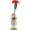 Summer Flower Girl with Poppy - 12 cm / 4.7 inch