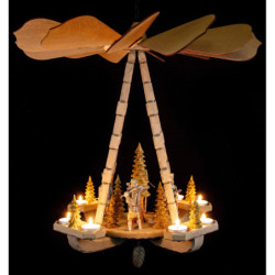 1-Tier Ceiling Pyramid Miners, Carved Chain and Cone - Gray - 53 cm / 20.9 inch