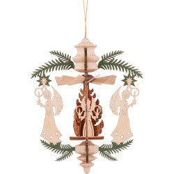 Christbaumschmuck Zweig - Bergmann, Engel und Reiterlein - 13 cm