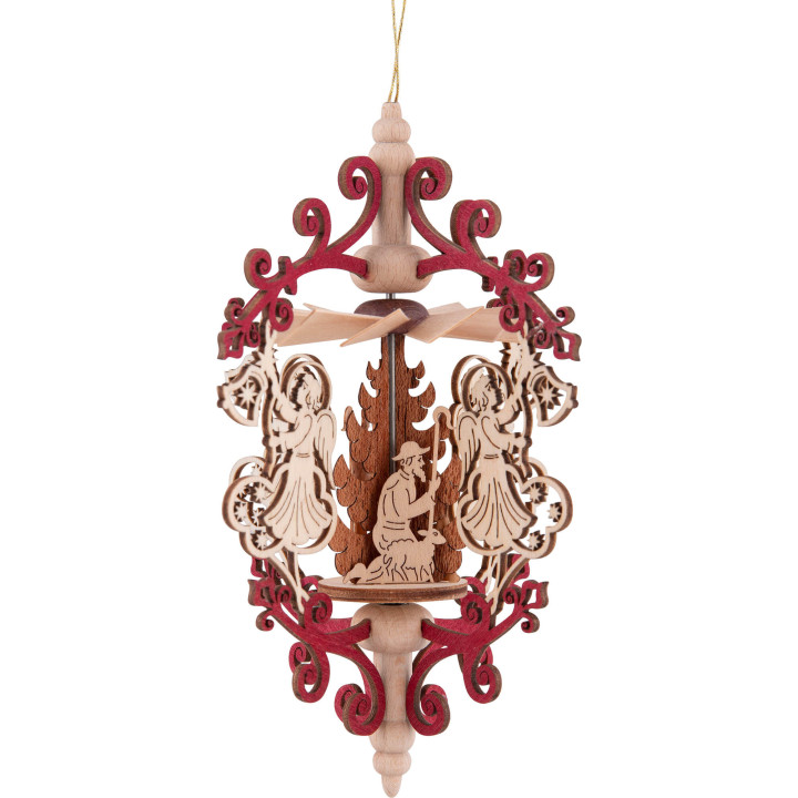 Christbaumschmuck Rollspan Engel mit Glocke - Christi Geburt - 15 cm