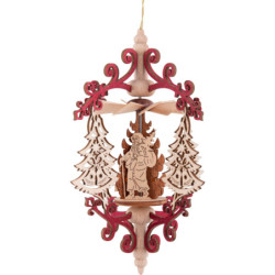 Christbaumschmuck Rollspan Weihnachtstanne - Weihnachtsmann - 15 cm