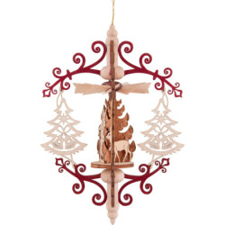 Christbaumschmuck Rollspan Weihnachtstanne - Weihnachtsmann - 15 cm