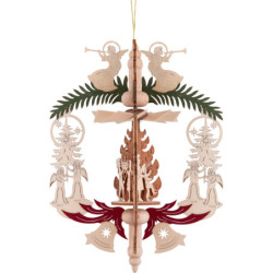 Christbaumschmuck Engel mit Tanne - Heiliger Abend - 14,5 cm