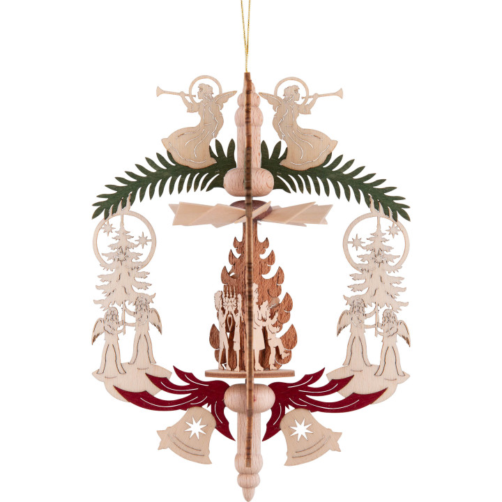 Christbaumschmuck Engel mit Tanne - Heiliger Abend - 14,5 cm