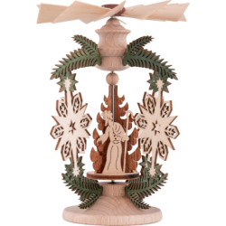 1-Tier Thermic Pyramid - Branch Snowflake - Nativity - 13 cm / 5.1 inch