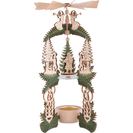 1-Tier Pyramid - Children with Christmas Tree - Christmas Eve - 26 cm / 10.2 inch