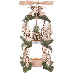 1-Tier Pyramid - Children with Christmas Tree - Christmas Eve - 26 cm / 10.2 inch