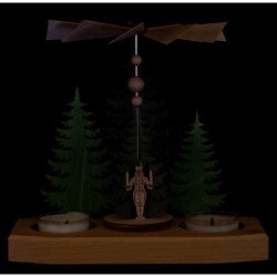 1-Tier Pyramid - Fir Trees - Miner, Angel and Smoker - 16,5 cm / 6.5 inch
