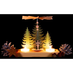 1-Tier Pyramid - Fir Trees - Miner, Angel and Smoker - 16,5 cm / 6.5 inch