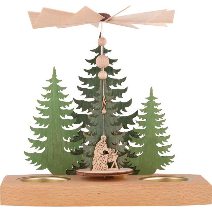 1-Tier Pyramid - Fir Trees - Nativity - 16,5 cm / 6.5 inch