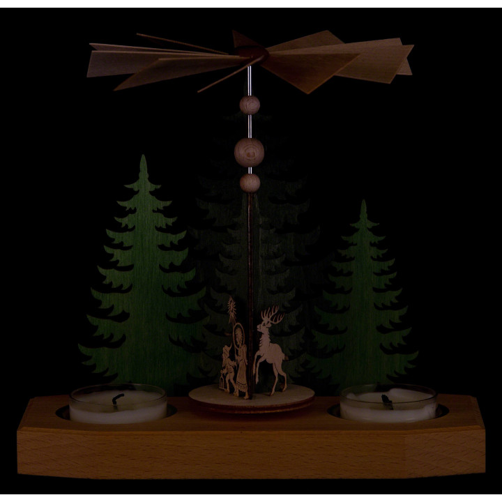 1-Tier Pyramid - Fir Trees - Nativity - 16,5 cm / 6.5 inch