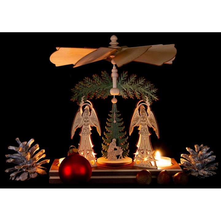 1-Tier Pyramid - Angels - Nativity - 20 cm / 7.9 inch