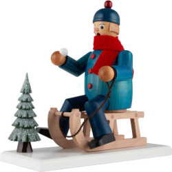 Räuchermännchen Schlittenfahrer - 21 cm