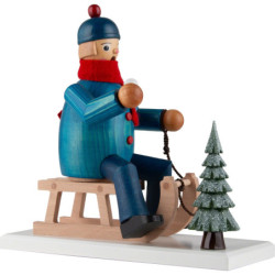 Räuchermännchen Schlittenfahrer - 21 cm