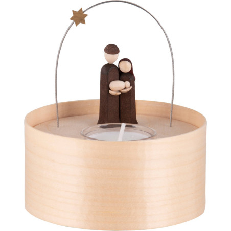 Heilige Familie Teelichtset natur - 11 cm