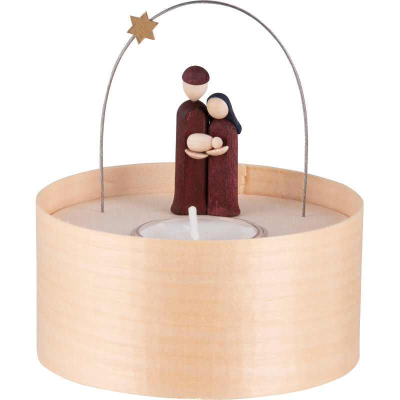 Heilige Familie Teelichtset farbig - 11 cm