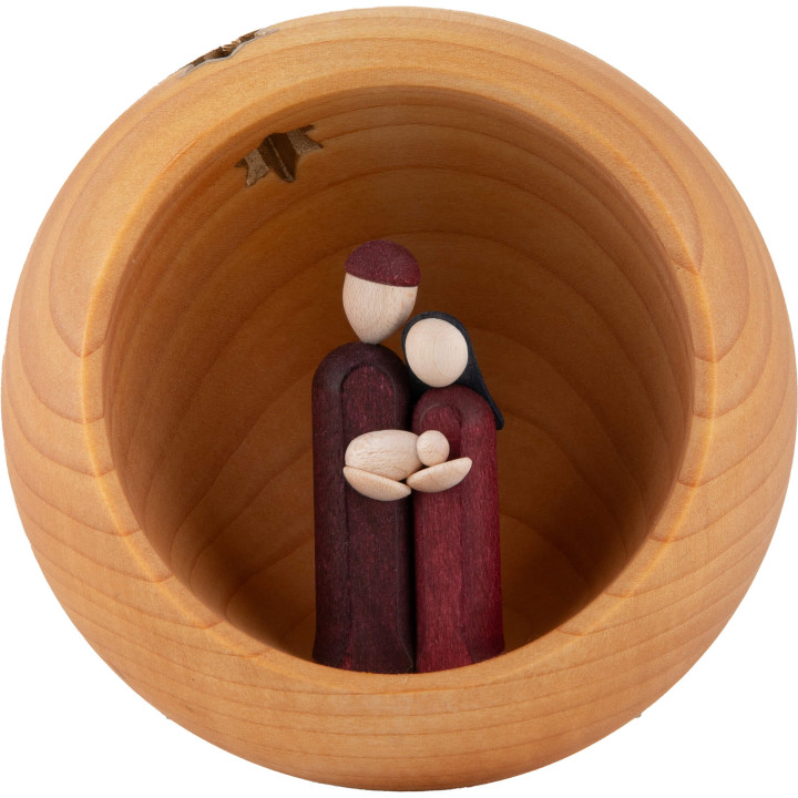 Handkrippe natur - rötliche Figuren - 9 cm