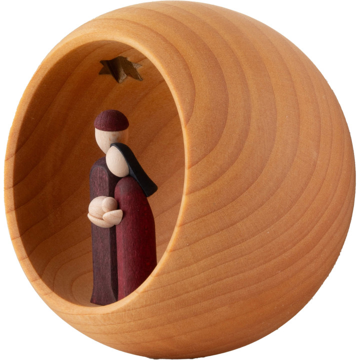 Handkrippe natur - rötliche Figuren - 9 cm