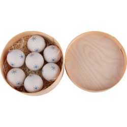 Baubles in Wood Chip Box - white - 11,5 cm / 4.5 inch