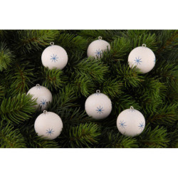 Christbaumkugeln in Spanschachtel weiß - 11,5 cm