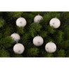 Christbaumkugeln in Spanschachtel weiß - 11,5 cm