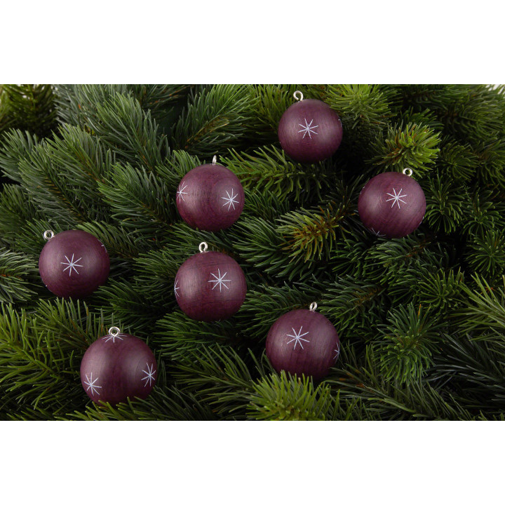 Baubles in Wood Chip Box - berry - 11,5 cm / 4.5 inch