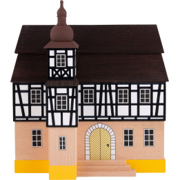 Backdrop House - Townhall with Half-Timbered Tower - 16 cm / 6.3 inch