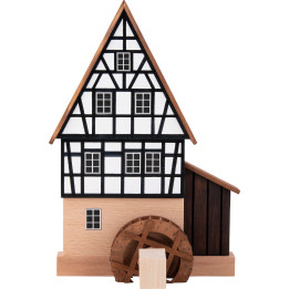 Backdrop House - Mill with Annex and Mill Wheel - 16 cm / 6.3 inch