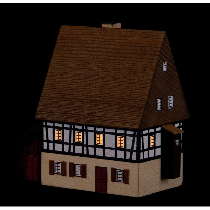 Lichterhaus Bauernhaus mit Anbau - 9,1 cm