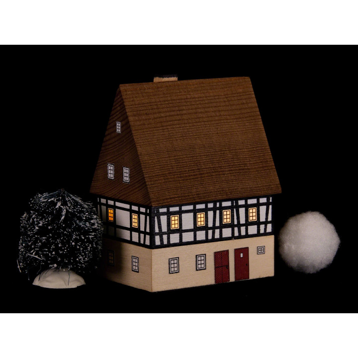 Lighted House Byre-Dwelling - 9,1 cm / 3.6 inch