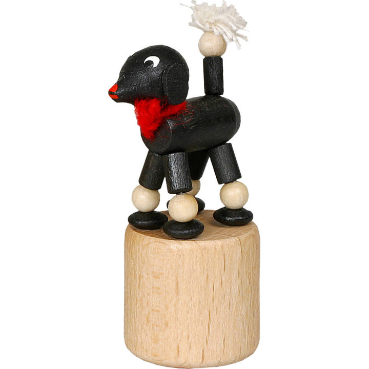 Wackeltier Pudel schwarz - 7 cm