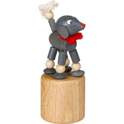 Wackeltier Pudel grau - 7 cm