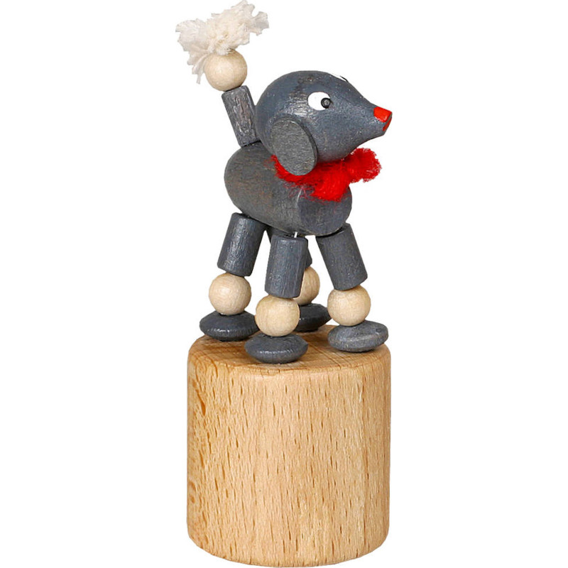 Wackeltier Pudel grau - 7 cm