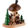 Smoker - Mushroom Hut with Sawhorse and Gnome - 15 cm / 5.9 inch