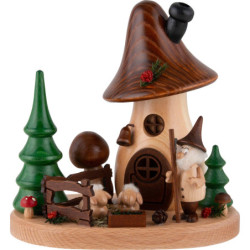 Räucherpilz mit Schäfer-Wichtel - 15,5 cm