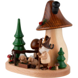 Räucherpilz mit Schäfer-Wichtel - 15,5 cm